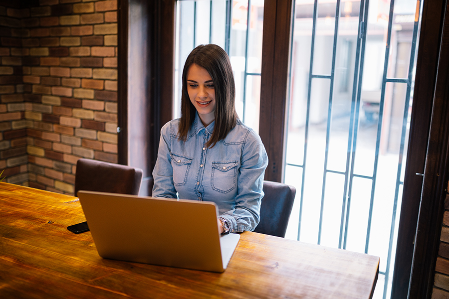 Woman using Laptop